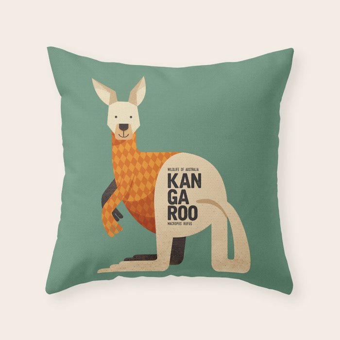 Hello Kangaroo Throw Pillow Gallery Image 6