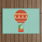 Dragon On Hot Air Balloon Outdoor Rug Gallery Image 1