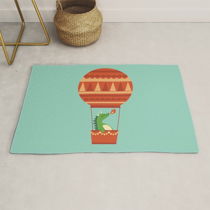 Dragon On Hot Air Balloon Rug Gallery Image 1
