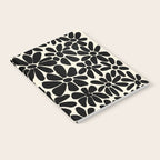 Black and White Retro Floral Art Print  Notebook Gallery Image 2