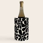 Black and White Retro Floral Art Print  Wine Chiller Gallery Image 2