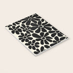 Black and White Retro Floral Art Print  Notebook Gallery Image 3