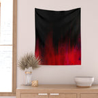 Red and Black Abstract Wall Tapestry Gallery Image 2