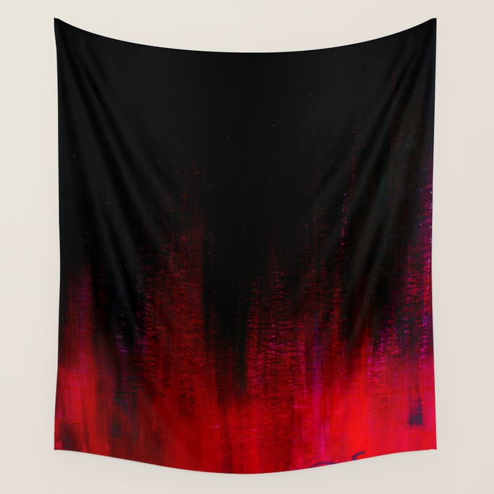 Red and Black Abstract Wall Tapestry Gallery Image 4