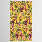 Tropical Bloom Serenade Exotic Floral Pattern Vintage Botanical Vibes Yellow Tablecloth Gallery Image 2