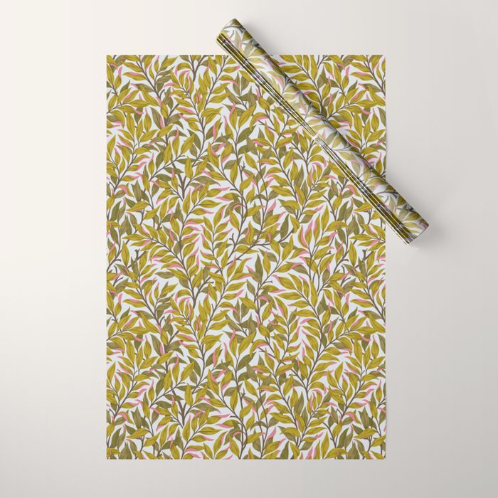 Autumn Botnica Foliage in Green Wrapping Paper Gallery Image 1