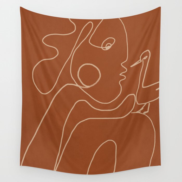 Gentle Abstract Line 2 Wall Tapestry Gallery Image 4