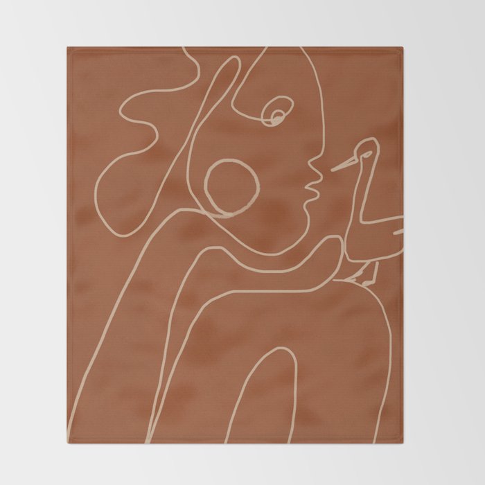 Gentle Abstract Line 2 Throw Blanket Gallery Image 2