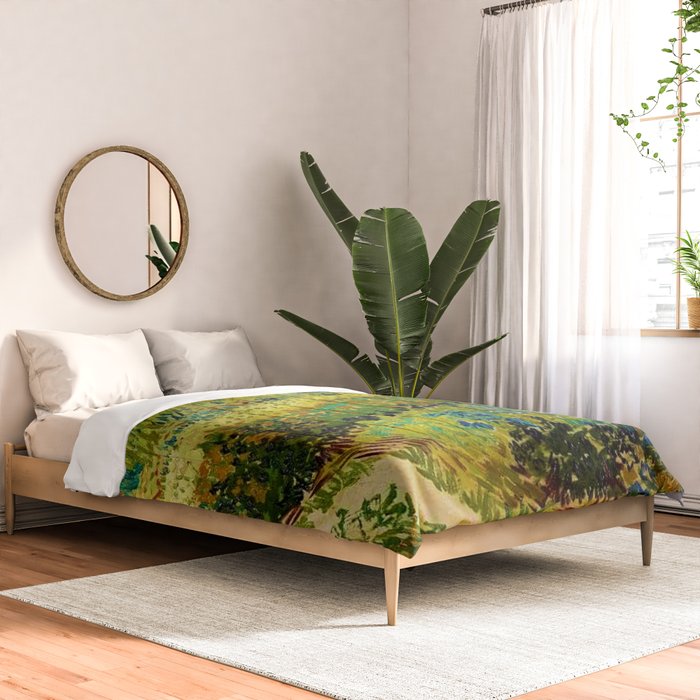 The Garden at Arles, France by Vincent Van Gogh Comforter Gallery Image 2