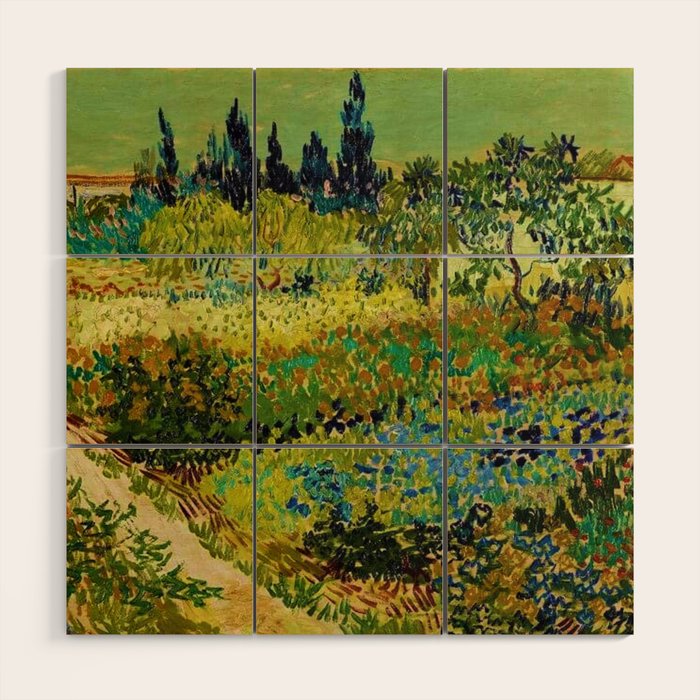 The Garden at Arles, France by Vincent Van Gogh Wood Wall Art Gallery Image 1