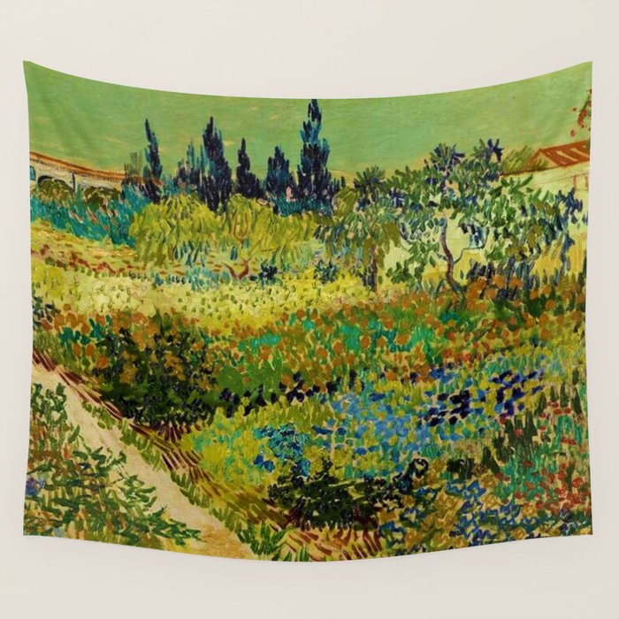 The Garden at Arles, France by Vincent Van Gogh Wall Tapestry Gallery Image 4