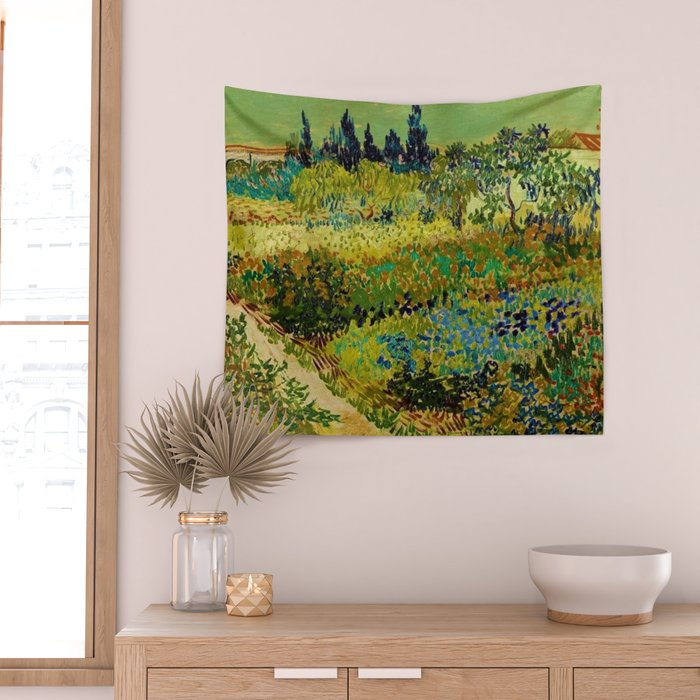 The Garden at Arles, France by Vincent Van Gogh Wall Tapestry Gallery Image 2