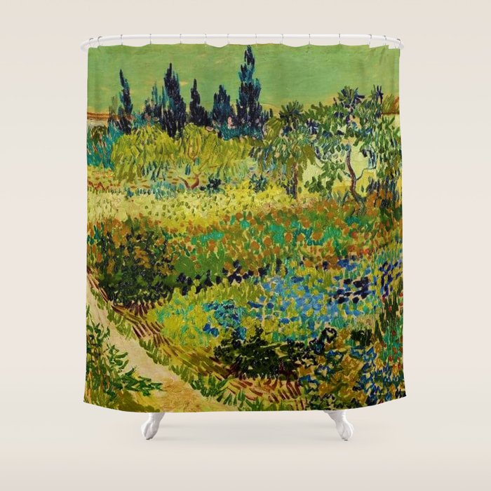 The Garden at Arles, France by Vincent Van Gogh Shower Curtain Gallery Image 1
