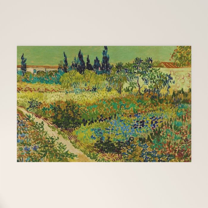 The Garden at Arles, France by Vincent Van Gogh Welcome Mat Gallery Image 1