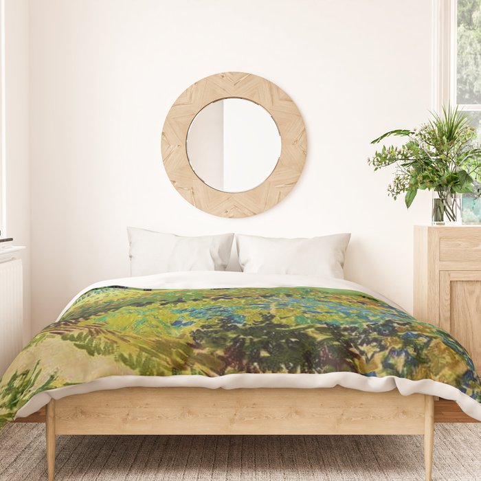 The Garden at Arles, France by Vincent Van Gogh Duvet Cover Gallery Image 3