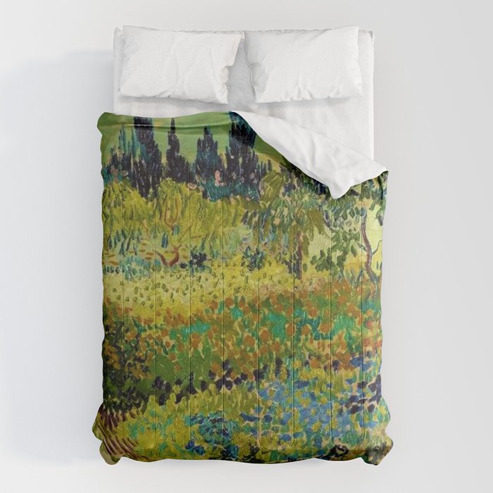 The Garden at Arles, France by Vincent Van Gogh Comforter Gallery Image 1