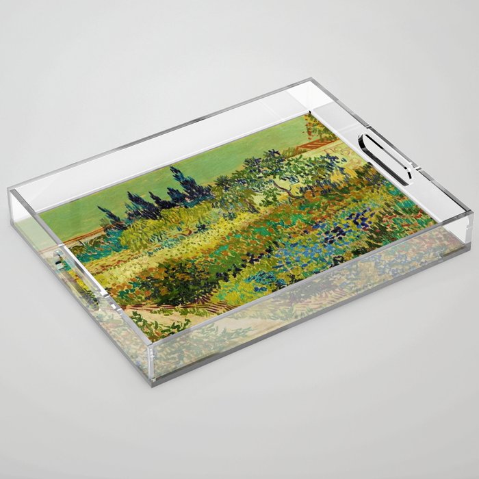 The Garden at Arles, France by Vincent Van Gogh Acrylic Tray Gallery Image 1