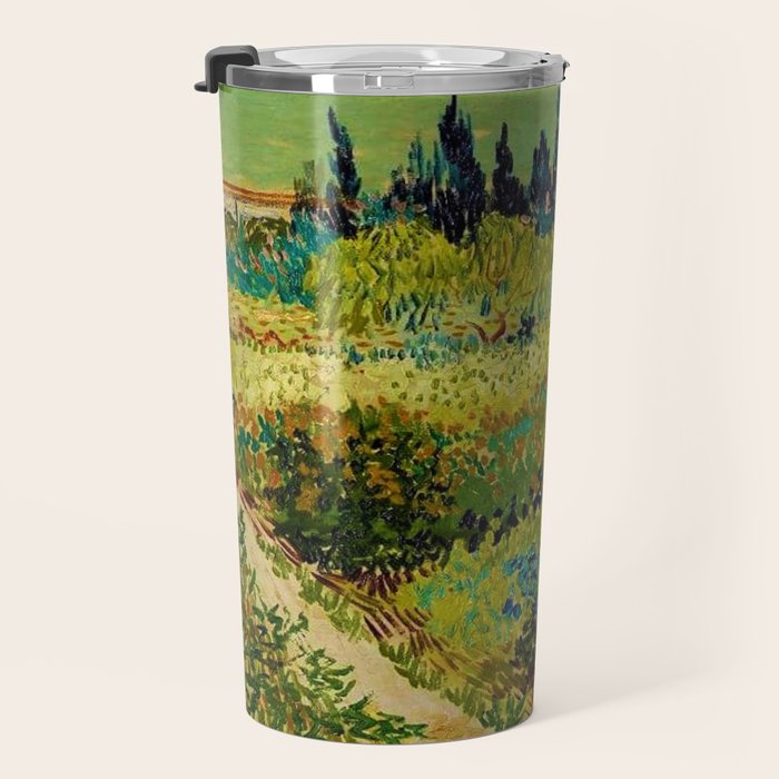 The Garden at Arles, France by Vincent Van Gogh Travel Mug Gallery Image 3