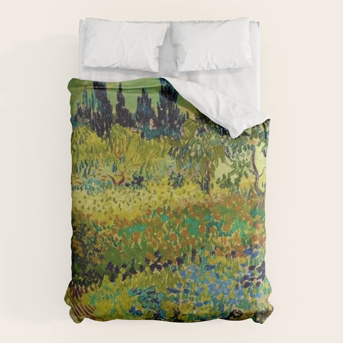 The Garden at Arles, France by Vincent Van Gogh Duvet Cover Gallery Image 6