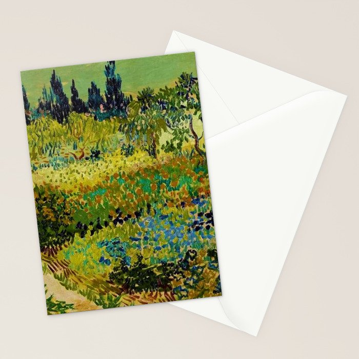 The Garden at Arles, France by Vincent Van Gogh Stationery Card Gallery Image 2