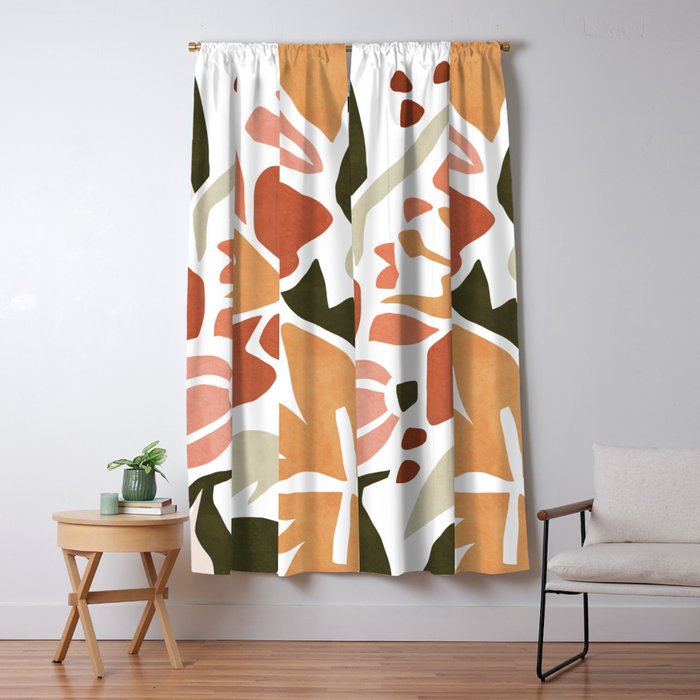 Colorful abstract florals Window Curtain Gallery Image 1