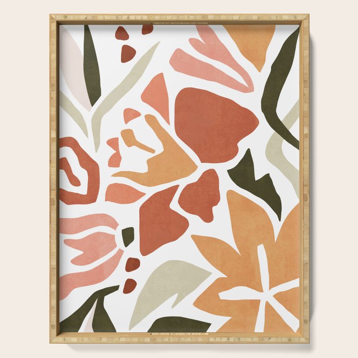 Colorful abstract florals Serving Tray Gallery Image 1