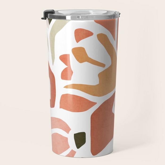 Colorful abstract florals Travel Mug Gallery Image 3