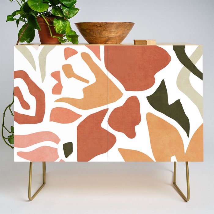 Colorful abstract florals Credenza Gallery Image 1