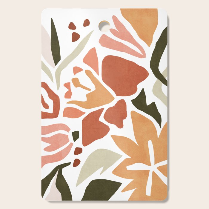 Colorful abstract florals Cutting Board Gallery Image 1