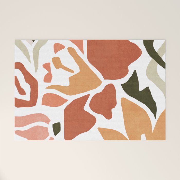 Colorful abstract florals Welcome Mat Gallery Image 1