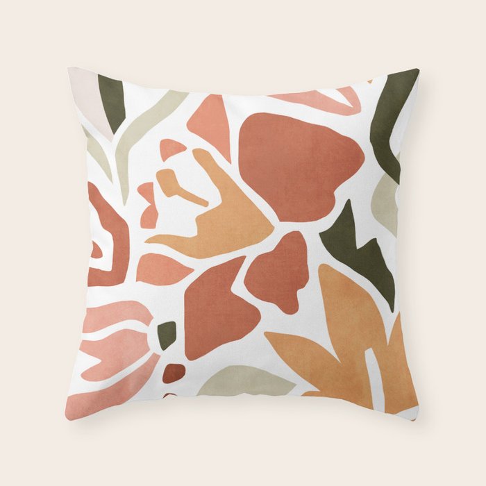 Colorful abstract florals Throw Pillow Gallery Image 6