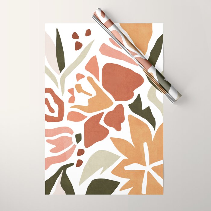 Colorful abstract florals Wrapping Paper Gallery Image 1