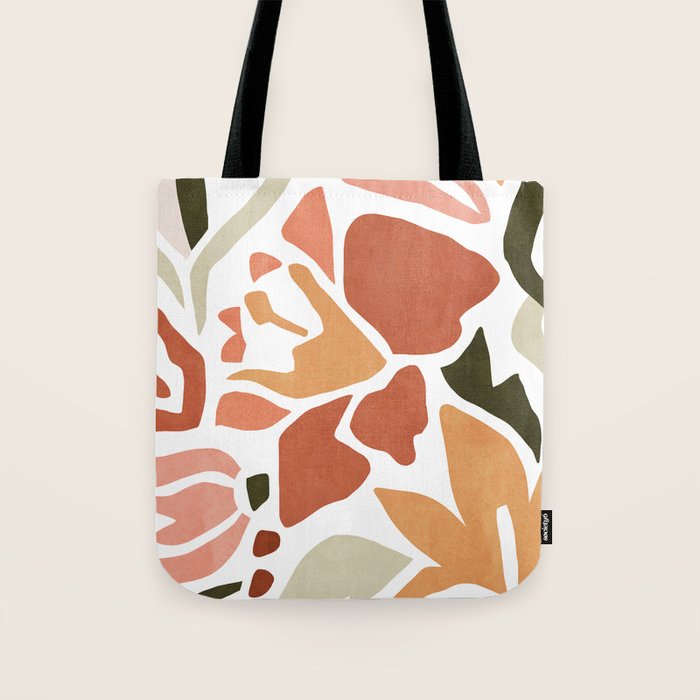 Colorful abstract florals Tote Bag Gallery Image 1