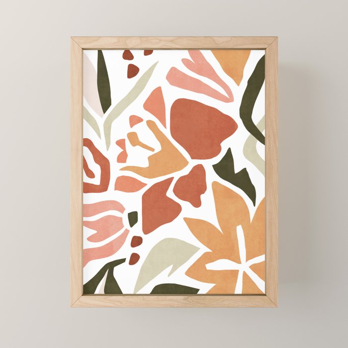 Colorful abstract florals Mini Art Print Gallery Image 1
