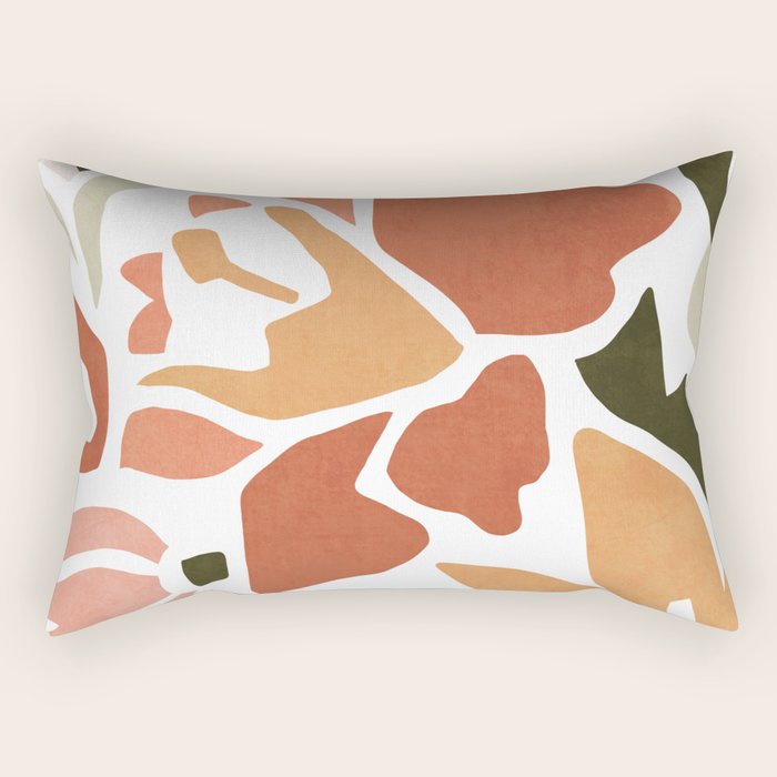 Colorful abstract florals Rectangular Pillow Gallery Image 1