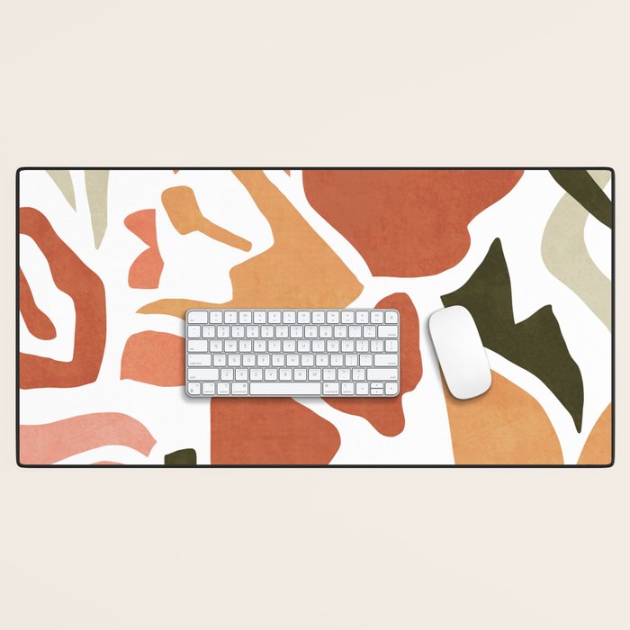 Colorful abstract florals Desk Mat Gallery Image 1