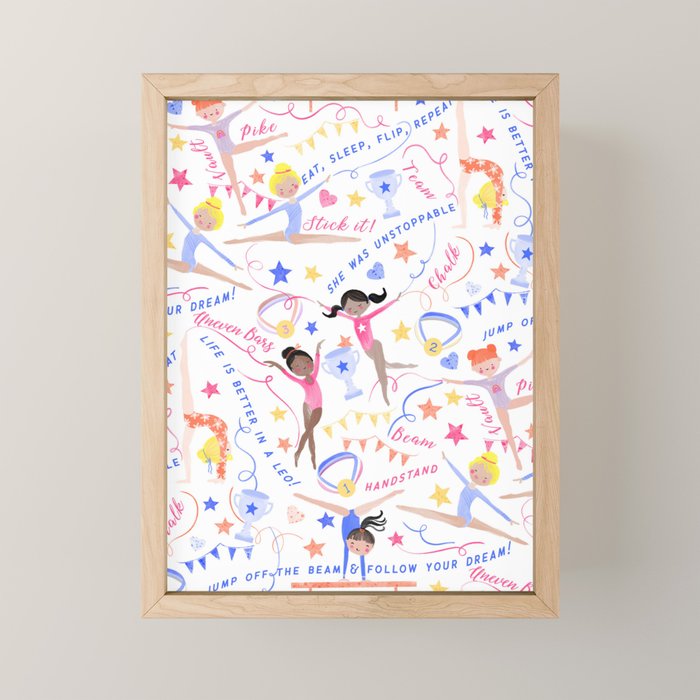 Gymnast Girls Mini Art Print Gallery Image 1
