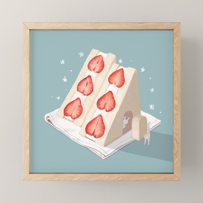 Strawberry Sandwiches Mini Art Print Gallery Image 1