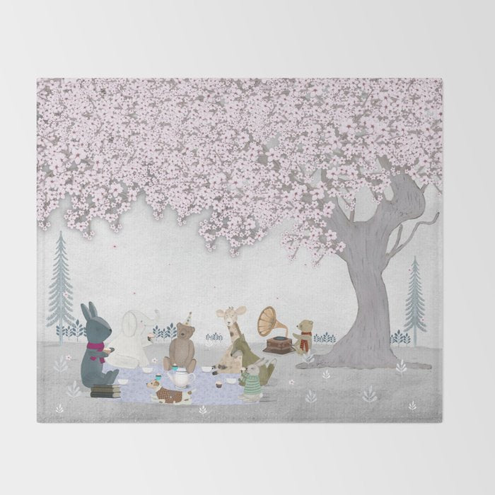 little blossom tree Throw Blanket Gallery Image 2