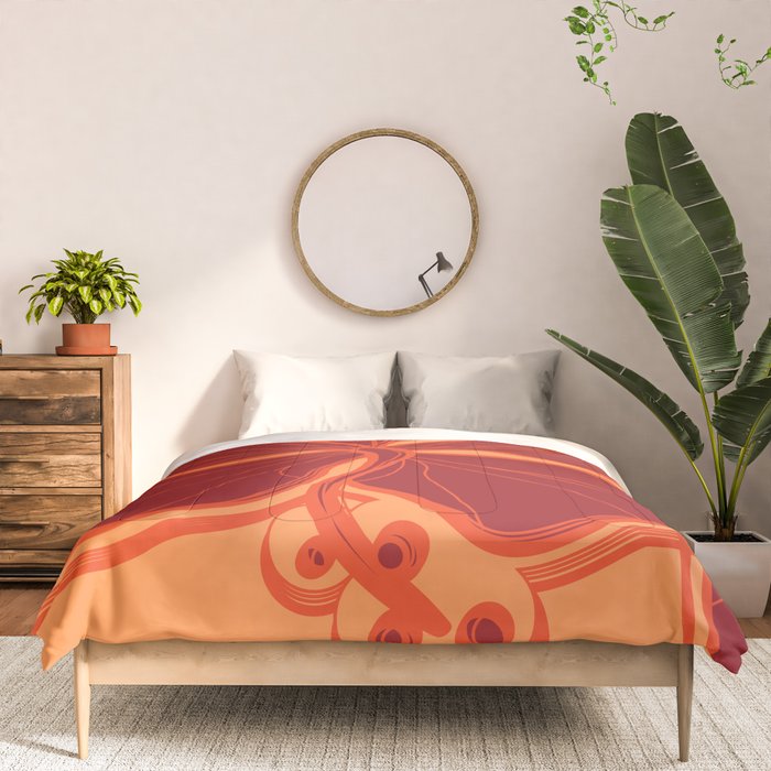 Kailua Hibiscus Hawaiian Sketchy Floral Design Comforter Gallery Image 3