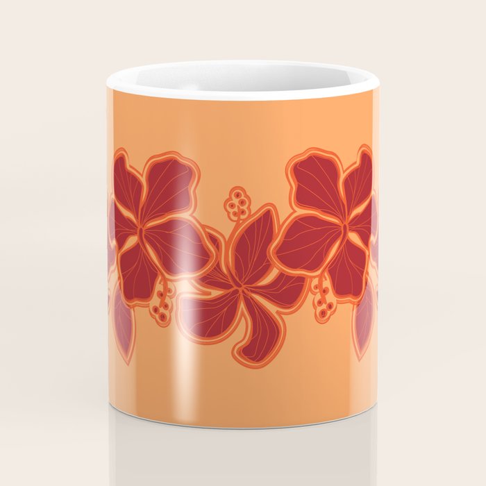 Kailua Hibiscus Hawaiian Sketchy Floral Design Coffee Mug Gallery Image 4