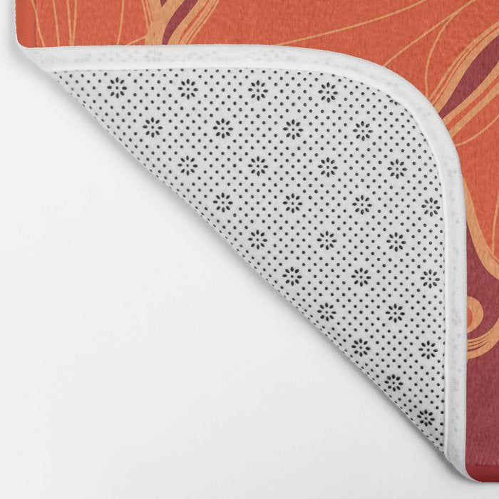 Kailua Hibiscus Hawaiian Sketchy Floral Design Bath Mat Gallery Image 2