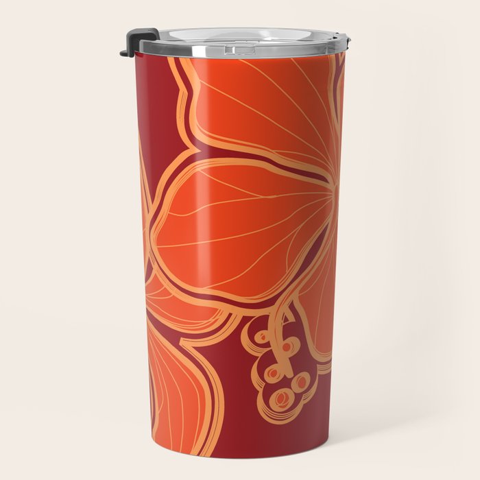 Kailua Hibiscus Hawaiian Sketchy Floral Design Travel Mug Gallery Image 3