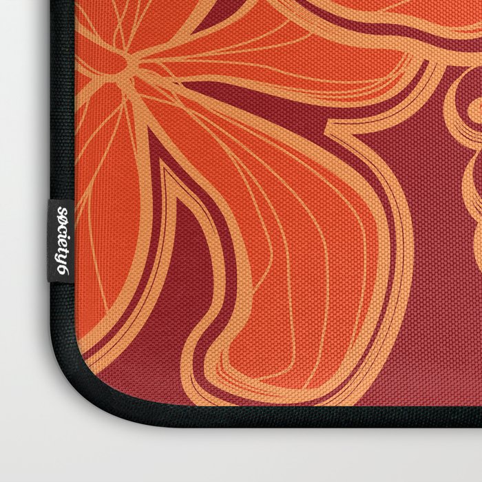 Kailua Hibiscus Hawaiian Sketchy Floral Design Laptop Sleeve Gallery Image 3