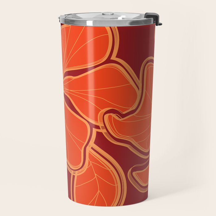 Kailua Hibiscus Hawaiian Sketchy Floral Design Travel Mug Gallery Image 2