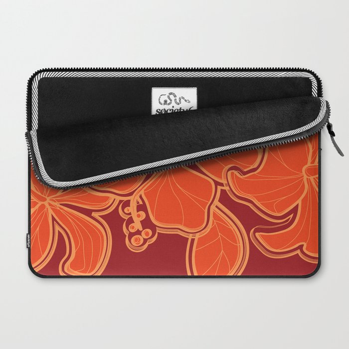 Kailua Hibiscus Hawaiian Sketchy Floral Design Laptop Sleeve Gallery Image 2