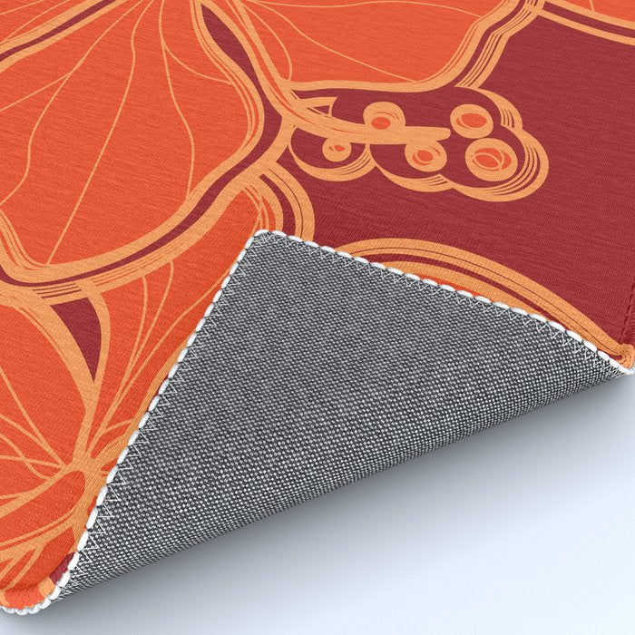 Kailua Hibiscus Hawaiian Sketchy Floral Design Rug Gallery Image 4