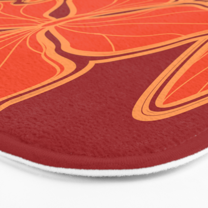 Kailua Hibiscus Hawaiian Sketchy Floral Design Bath Mat Gallery Image 3