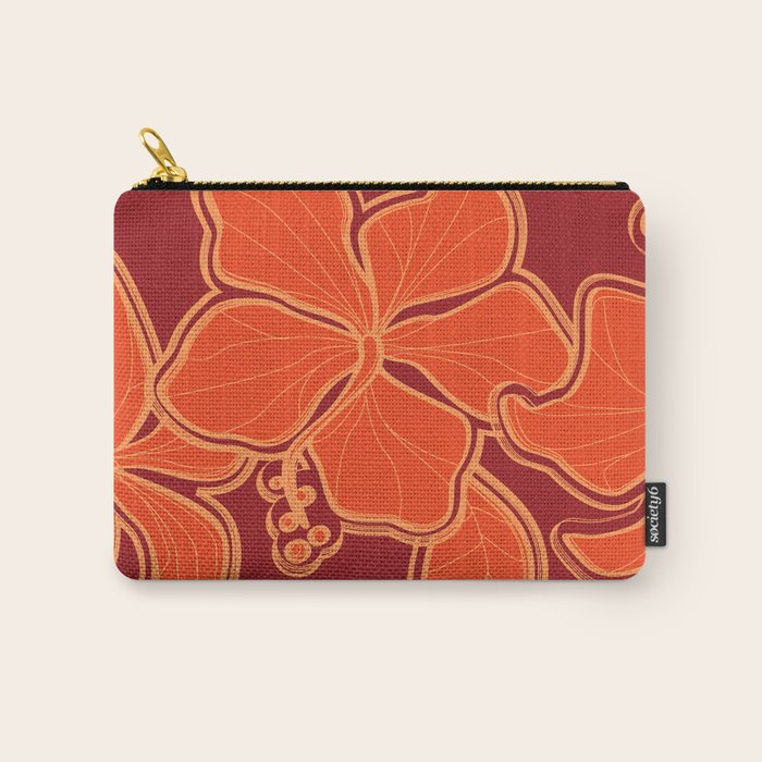 Kailua Hibiscus Hawaiian Sketchy Floral Design Carry All Pouch Gallery Image 1