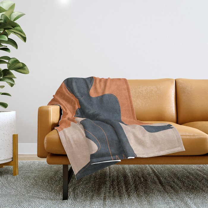 Abstract Nude III Throw Blanket Gallery Image 1